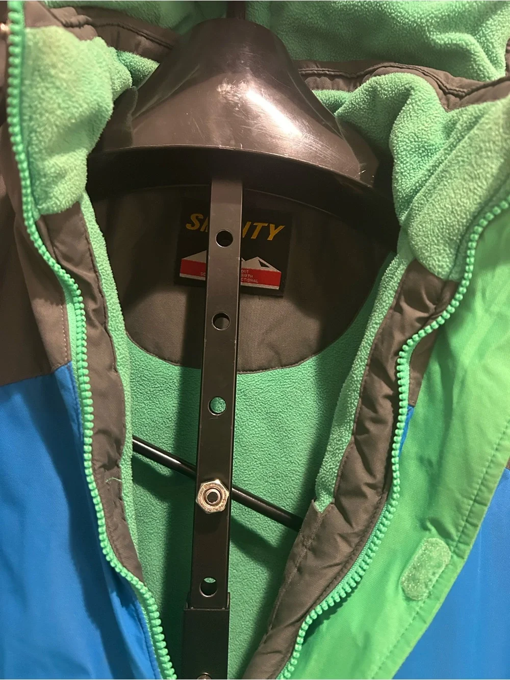 Kids Green & Blue Waterproof Hooded Winter Jacket